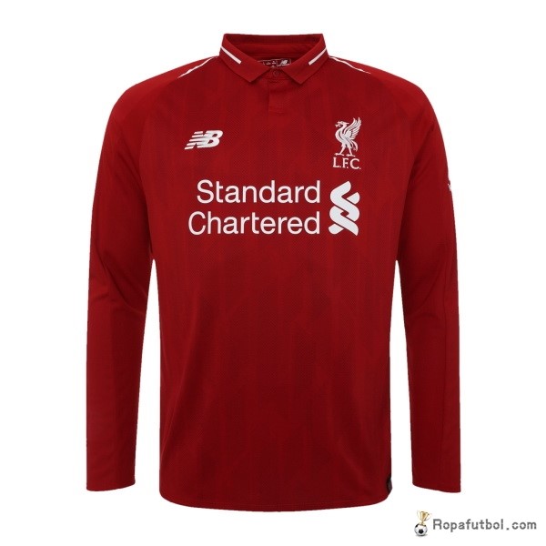 Camiseta Liverpool Replica Primera Ropa ML 2018/19 Rojo